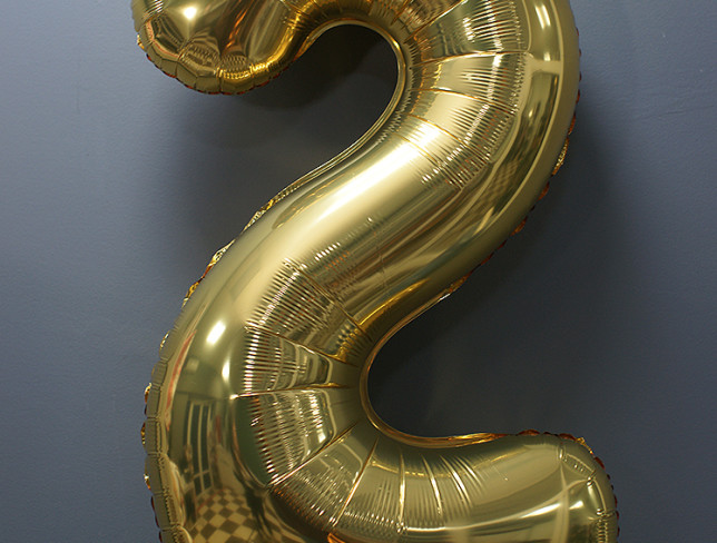 Balon cifra din folie "2" auriu foto